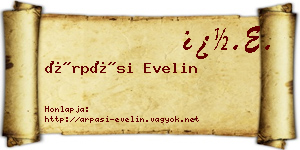 Árpási Evelin névjegykártya